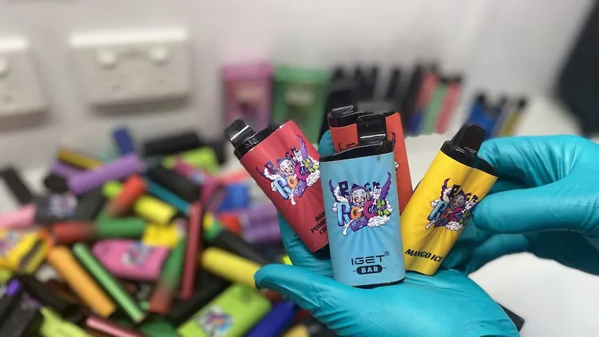 Analytical laboratory equipment testing illicit Brisbane disposable vape samples revealing chemical contamination where to buy vape Brisbane safely