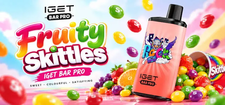 Professional laboratory testing showing Anna Mitchell evaluating fruity skittles iget bar pro flavor consistency across complete 10000 puff lifespan
