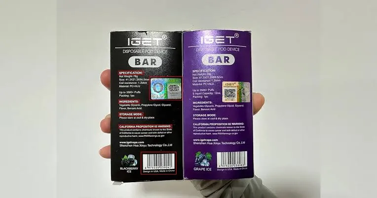 IGET Bar Pro Blueberry Raspberry QR code verification process for authenticating genuine units and preventing counterfeits