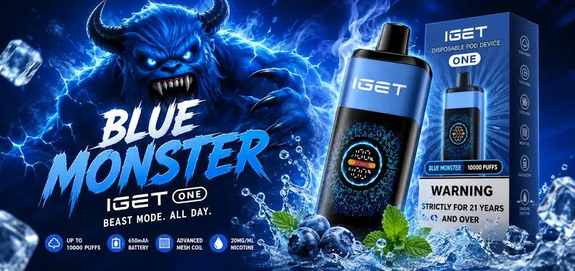 iget one blue monster flavor profile analysis showing taste notes and intensity levels