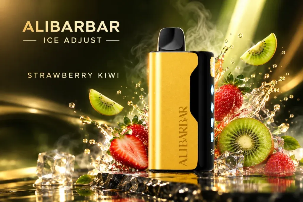 strawberry kiwi alibarbar flavor profile chart showing natural strawberry dominant 65 percent with kiwi tartness 35 percent balance