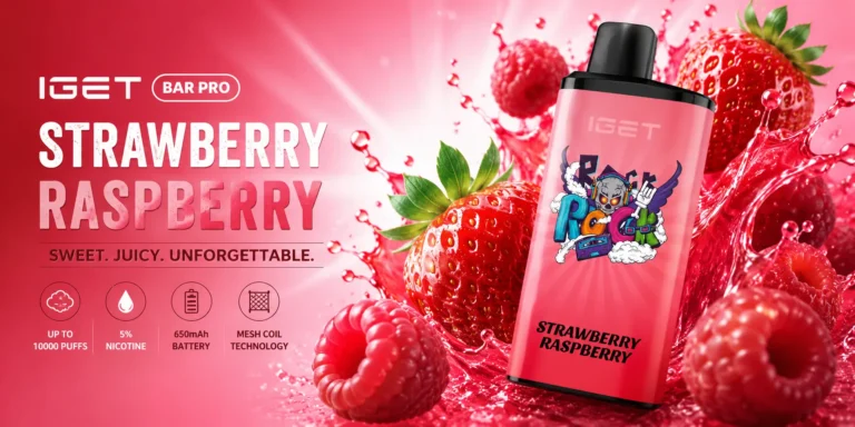 Professional laboratory setup showing Anna Mitchell conducting strawberry raspberry iget bar pro dual berry flavor analysis using GC-MS across complete 10000 puff testing cycle