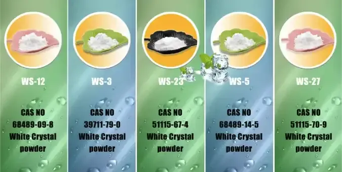 WS-23 versus menthol cooling agent comparison chart showing activation temperature receptor response and throat feel characteristics